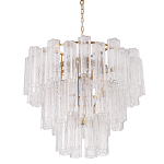 Люстра круглая многоярусная с прозрачными подвесками из стекла Hexagon Tube Light варинант исполнения - 1 | Loft Concept в Санкт-петербурге