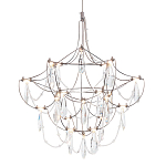 Люстра с каркасом из тонких металлических нитей и хрустальными подвесками Crystal Metal Threads Chandelier 40 варинант исполнения - 1 | Loft Concept в Санкт-петербурге