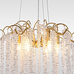 Люстра подвесная с изогнутыми золотистыми элементами и хрустальными подвесками FAIRYTREE Light варинант исполнения - 3 | Loft Concept в Санкт-петербурге