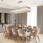 Прямоугольная люстра с хрустальными подвесками Crystal Art Chrome Rectangular Chandelier варинант исполнения - 2 | Loft Concept в Санкт-петербурге