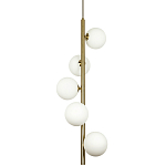 Подвесной светильник с 5-ю сферическими плафонами из матового стекла Pearls Suspension Brass Tube Hanging Lamp варинант исполнения - 1 | Loft Concept в Санкт-петербурге