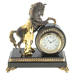 Часы настольные бронзовые с декором в виде коня Horse Stone Clock варинант исполнения - 5 | Loft Concept в Санкт-петербурге