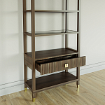 Стеллаж Elsa Dreams Walnut со стеклянными полками и ящиком варинант исполнения - 3 | Loft Concept в Санкт-петербурге