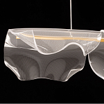 Люстра линейная с 3-мя белыми волнистыми плафонами Wave Line варинант исполнения - 6 | Loft Concept в Санкт-петербурге