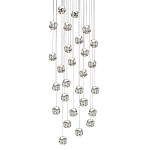 Люстра каскадня с 27-ю прозрачными шарообразными подвесами Bubbles Bocci варинант исполнения - 1 | Loft Concept в Санкт-петербурге