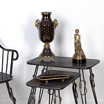 Ваза черного цвета из фарфора с золотистым узором и бронзовыми элементами Eden Garden porcelain and bronze варинант исполнения - 3 | Loft Concept в Санкт-петербурге