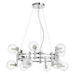 Люстра подвесная с 12-ю рельефными прозрачными плафонами из стекла и основанием цвета Хром Perforated Glass Bubbles варинант исполнения - 1 | Loft Concept в Санкт-петербурге