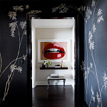 Обои ручная роспись Bamboo Special Colourway on Pitch dyed silk варинант исполнения - 1 | Loft Concept в Санкт-петербурге