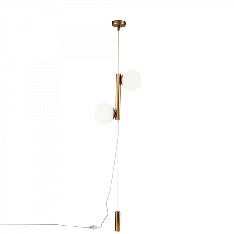 Торшер Tiepolo Ball Floor Lamp Double gold Золотой Белый в Санкт-петербурге | Loft Concept 