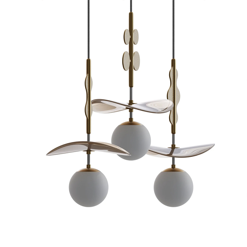 Подвес Bloomy Бежевый Белый Латунь в Санкт-петербурге | Loft Concept 