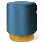 Пуф синий велюр на золотом металлическом основании Golden Belt варинант исполнения - 1 | Loft Concept в Санкт-петербурге