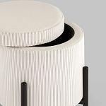 Молочный пуф на черных ножках SANJAY варинант исполнения - 3 | Loft Concept в Санкт-петербурге