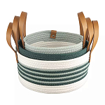 Корзина для хранения с ручками Interlacement Green  варинант исполнения - 3 | Loft Concept в Санкт-петербурге