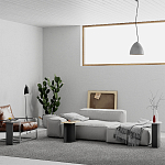 Стол журнальный цвета антрацит из 3-х частей со столешницами в виде геометрических элементов MUND ANTHRACITE варинант исполнения - 2 | Loft Concept в Санкт-петербурге