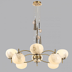 Люстра подвесная с 8-ю шарообразными плафонами из белого стекла с подвесками из камня и кисточками Agatelle варинант исполнения - 4 | Loft Concept в Санкт-петербурге