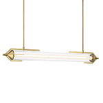 Подвесной светильник линейный золотого цвета с длинной цилиндрической стеклянной трубкой Eurofase варинант исполнения - 1 | Loft Concept в Санкт-петербурге