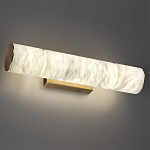 Бра с цилиндрическим плафоном из белого алебастра на прямоугольном основании Латунь Cryptocrystalline Stone варинант исполнения - 2 | Loft Concept в Санкт-петербурге