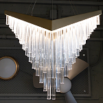 Люстра золотого цвета в форме галочки с каскадом длинных прозрачных трубок Eurofase варинант исполнения - 13 | Loft Concept в Санкт-петербурге