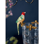 Ваза из прозрачного стекла с бронзовыми ножками и фигурками попугаев Eden Garden porcelain and bronze варинант исполнения - 3 | Loft Concept в Санкт-петербурге