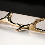 Дизайнерский комод чёрный глянцевый с основанием в виде золотых ветвей Meta Credenza  варинант исполнения - 2 | Loft Concept в Санкт-петербурге