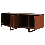 Комод с декором из кожи Orange Leather Chest of Drawers варинант исполнения - 3 | Loft Concept в Санкт-петербурге