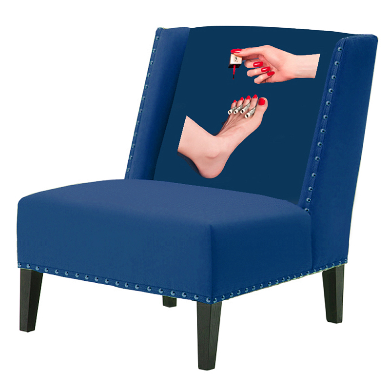 FUN Armchair "Pedicure" Blue Дизайнерское кресло с цветным принтом Сапфирово-синий в Санкт-петербурге | Loft Concept 