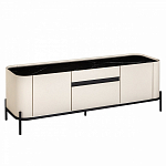 ТВ-тумба белая с чёрной столешницей с 2-мя дверками и ящиком San Marco варинант исполнения - 1 | Loft Concept в Санкт-петербурге