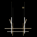 Люстра с 8-ю пересекающимися цилиндрическими плафонами на тонких тросах Trumpet tube варинант исполнения - 5 | Loft Concept в Санкт-петербурге