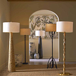 Торшер с фактурным массивным корпусом и тканевым цилиндрическим абажуром Textured Monolith варинант исполнения - 5 | Loft Concept в Санкт-петербурге