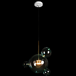 Подвесной светильник с прозрачными бирюзовыми стеклянными шарами и золотыми деталями Диаметр 43 Giopato & Coombes варинант исполнения - 2 | Loft Concept в Санкт-петербурге