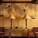 Обои с вышивкой ручной работы Étienne Original colourway on wool sateen варинант исполнения - 4 | Loft Concept в Санкт-петербурге