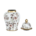 Ваза с нежным цветочным узором в пастельных тонах и крышкой с золотым акцентом Chinoiserie Ceramics варинант исполнения - 2 | Loft Concept в Санкт-петербурге