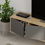ТВ-тумба подвесная цвета древесины с 4-мя темно-серыми дверцами SPARK TV STAND OAK ANTHRACITE варинант исполнения - 4 | Loft Concept в Санкт-петербурге