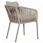 Стул серо-бежевый с декоративным плетением на спинке и подлокотниках Chair Weave варинант исполнения - 3 | Loft Concept в Санкт-петербурге