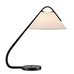 Настольная лампа с черным каркасом и белым тканевым абажуром в форме конуса Stylish Solution варинант исполнения - 3 | Loft Concept в Санкт-петербурге