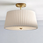 Потолочный светильник с белым плиссированным абажуром Ganglion варинант исполнения - 2 | Loft Concept в Санкт-петербурге