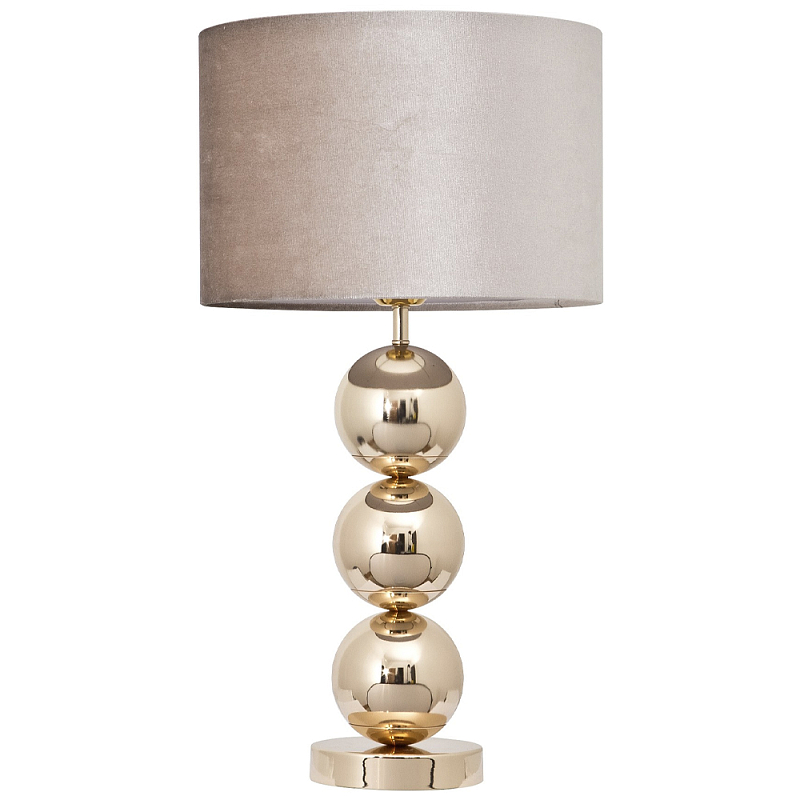 Настольная лампа с основанием в виде золотых сфер Balance Table Lamp Gold Глянцевое золото Бежево-серый в Санкт-петербурге | Loft Concept 