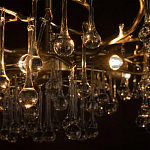 Потолочная люстра в виде ветвей деревьев золотого цвета с прозрачными подвесками-каплями Droplet Chandelier варинант исполнения - 6 | Loft Concept в Санкт-петербурге