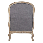 Кресло с пуфом с мягкой обивкой из льна Edward Armchair grey варинант исполнения - 3 | Loft Concept в Санкт-петербурге