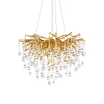 Люстра подвесная с прозрачными стеклянными подвесками в форме капель Диаметр 60 см Droplet Chandelier варинант исполнения - 6 | Loft Concept в Санкт-петербурге