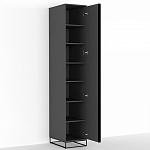 Шкаф-пенал с зеркальной дверцей и фасадом цвета графит Strict Lines варинант исполнения - 3 | Loft Concept в Санкт-петербурге