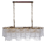 Люстра подвесная прямоугольная из рифленого стекла Fluted Glass Chandelier варинант исполнения - 2 | Loft Concept в Санкт-петербурге