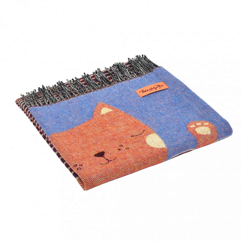 Плед CAT 1 Marzotto Синий Оранжевый в Санкт-петербурге | Loft Concept 