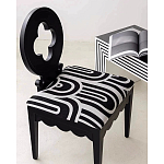 Дизайнерский стул с круглой деревянной спинкой Black and White Clover варинант исполнения - 7 | Loft Concept в Санкт-петербурге