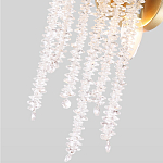 Бра с хрустальными прозрачными подвесками и круглым основанием золотого цвета FAIRYTREE Light варинант исполнения - 4 | Loft Concept в Санкт-петербурге