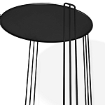 Стол журнальный круглый с серой столешницей из стекла на 4-х черных ножках Gray and Gold Marble варинант исполнения - 3 | Loft Concept в Санкт-петербурге