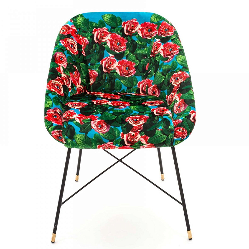 Кресло Seletti Padded Chair Roses Мульти Черный в Санкт-петербурге | Loft Concept 