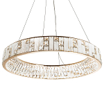 Кольцевая люстра с декором из мрамора и хрусталя Dione Ring Marble Crystal Chandelier варинант исполнения - 1 | Loft Concept в Санкт-петербурге