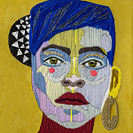 Картина с вышивкой Портрет wall panel People with the yellow ear 1 варинант исполнения - 1 | Loft Concept в Санкт-петербурге