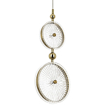 Подвесной светильник с круглым плафоном из рельефного стекла Peony Glass Brass Hanging Lamp варинант исполнения - 1 | Loft Concept в Санкт-петербурге